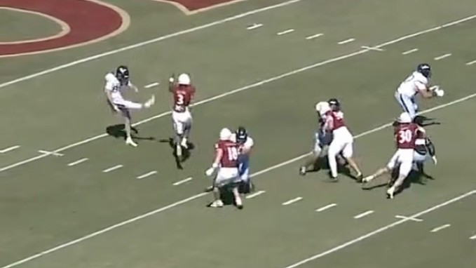 Elon football blocked punt from the live broadcast